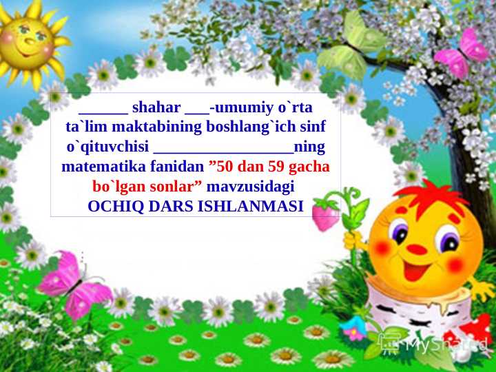 matematika ochiq dars slayd