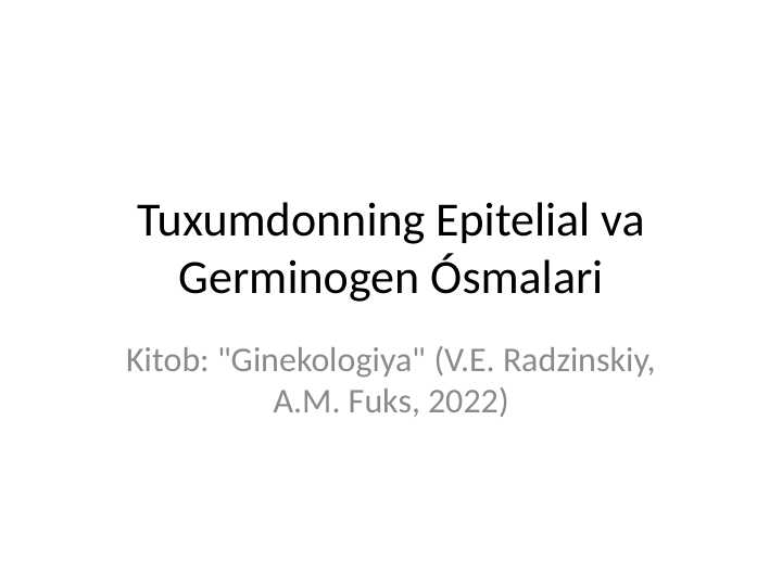 Tuxumdon ósmalari
