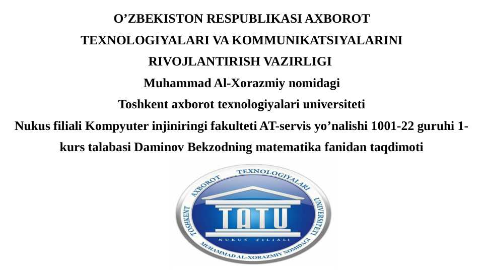 Mavzu:Bir tekisli chiziqli algebrik masalalar sistemasi echimlari orasidagi bogliqlik