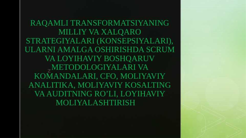 RAQAMLI TRANSFORMATSIYA