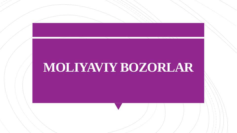 MOLIYAVIY BOZORLAR