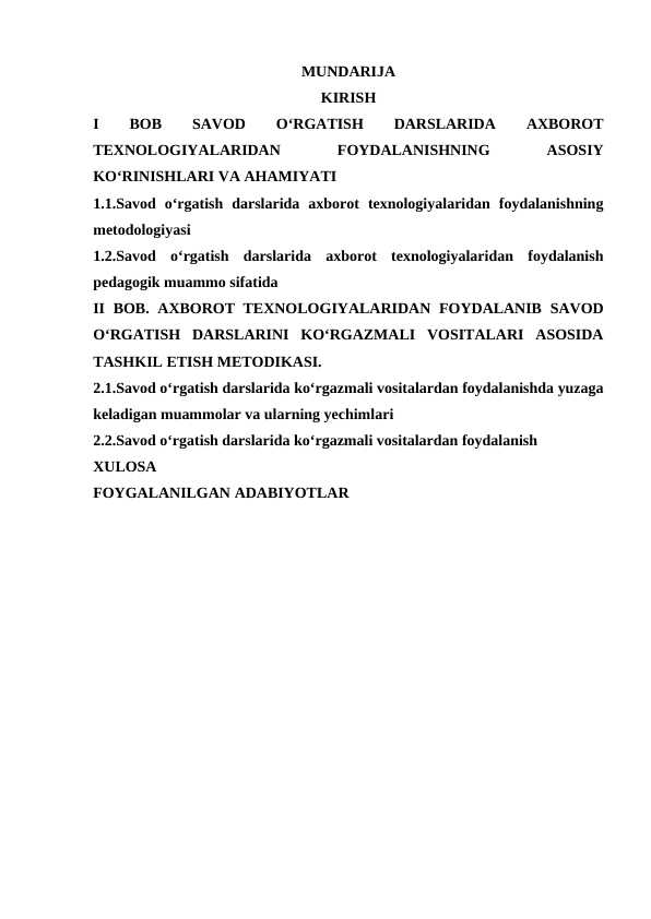 Savod oʻrgatish davrida axborot texnologiyalaridan foydalanish metodikasi