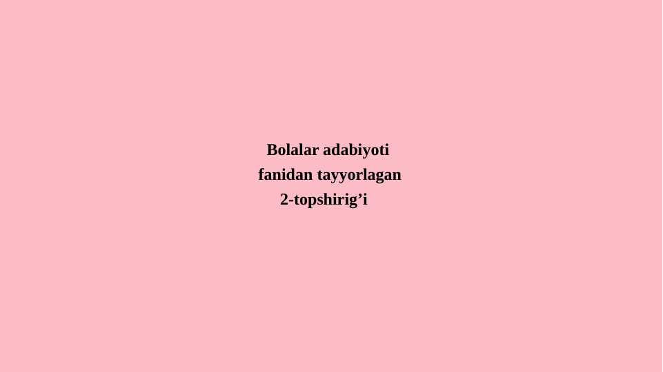 Bolalar adabiyoti