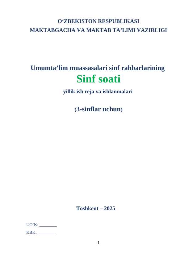 3-sinf soati yangisi