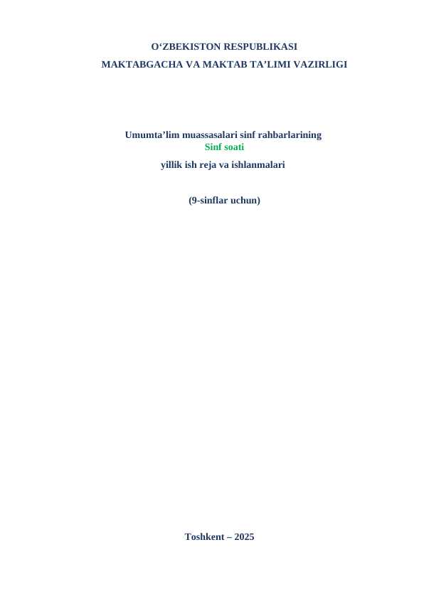 9-sinf soati yangisi