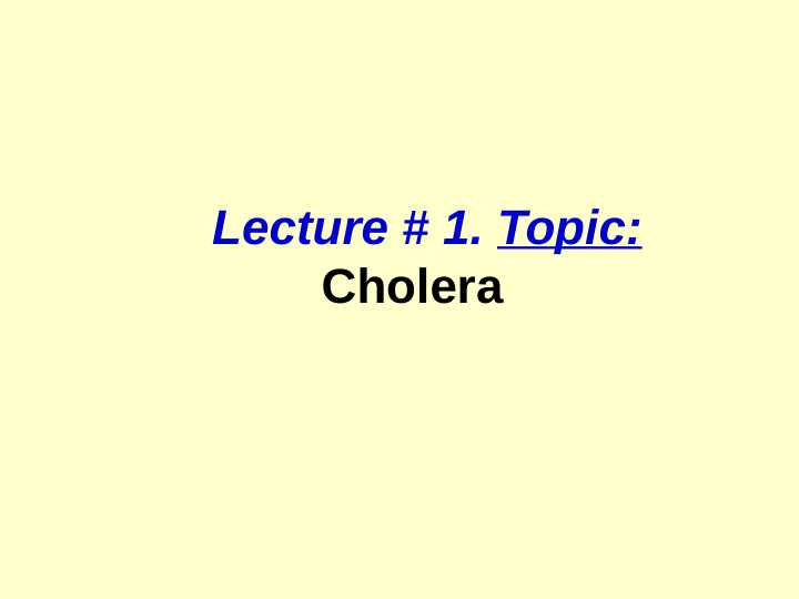 Cholera