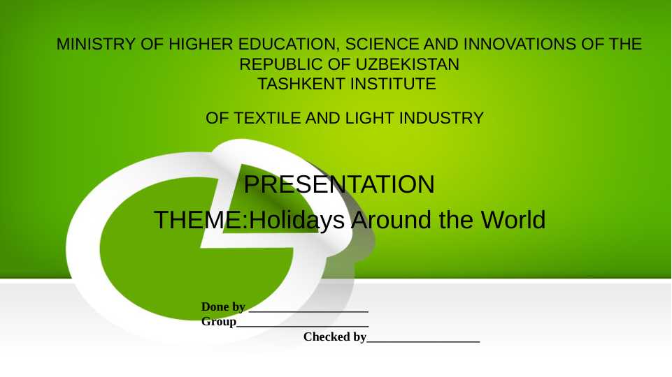 Holidays Around the World