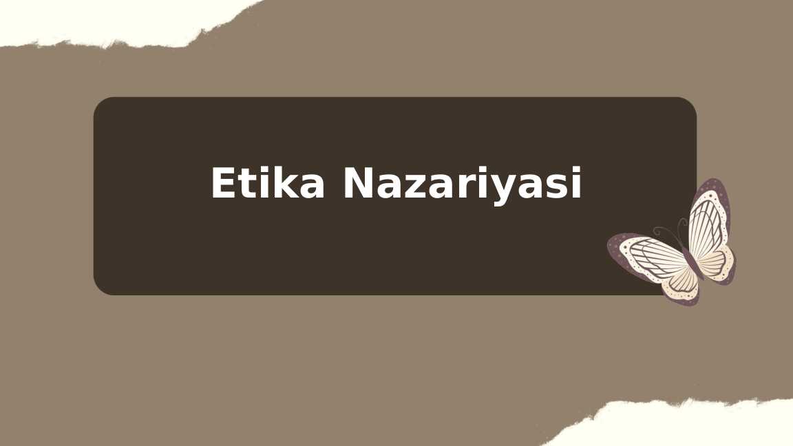 Etika Nazariyasi