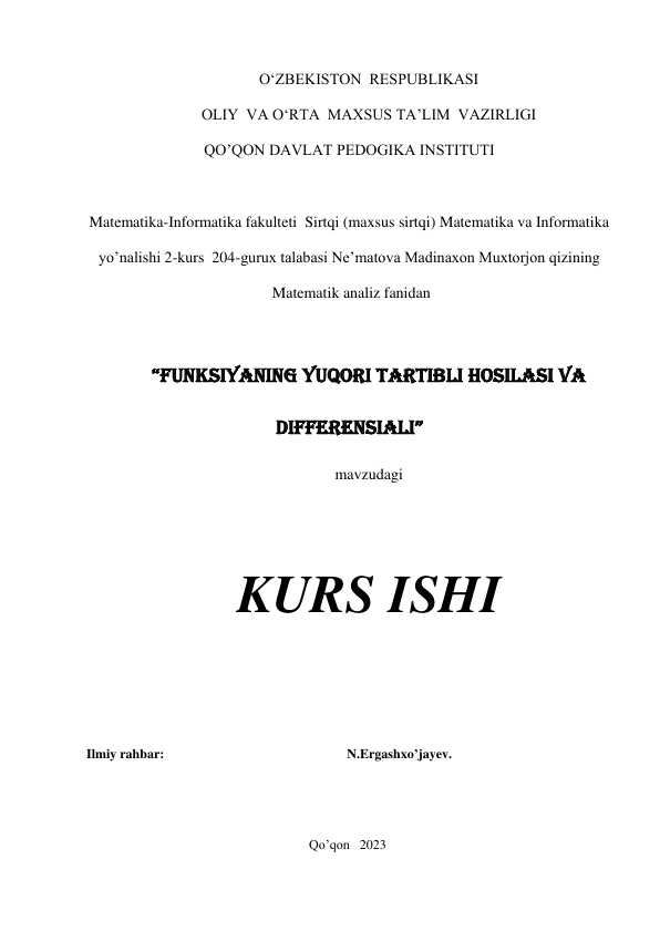 Kurs ishi