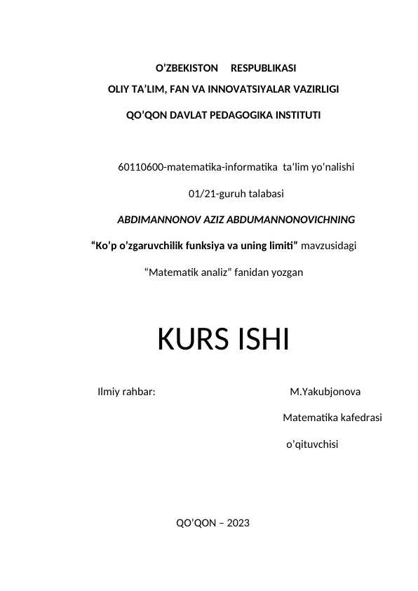 Kurs ishi