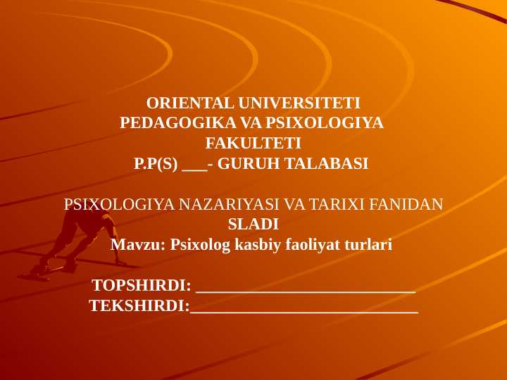 Psixolog kasbiy faoliyat turlari