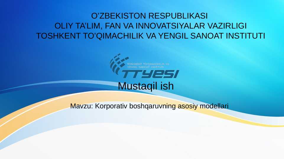 Korporativ boshqaruvning asosiy modellari