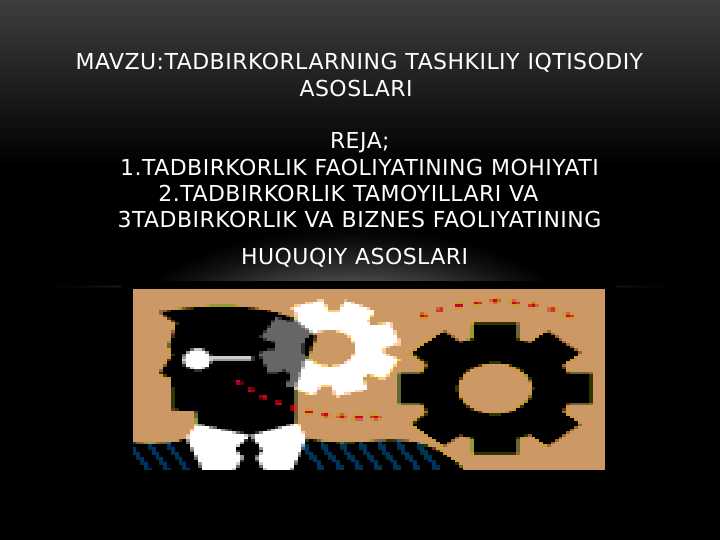 Tadbirkorlarning tashkiliy iqtisodiy asoslari