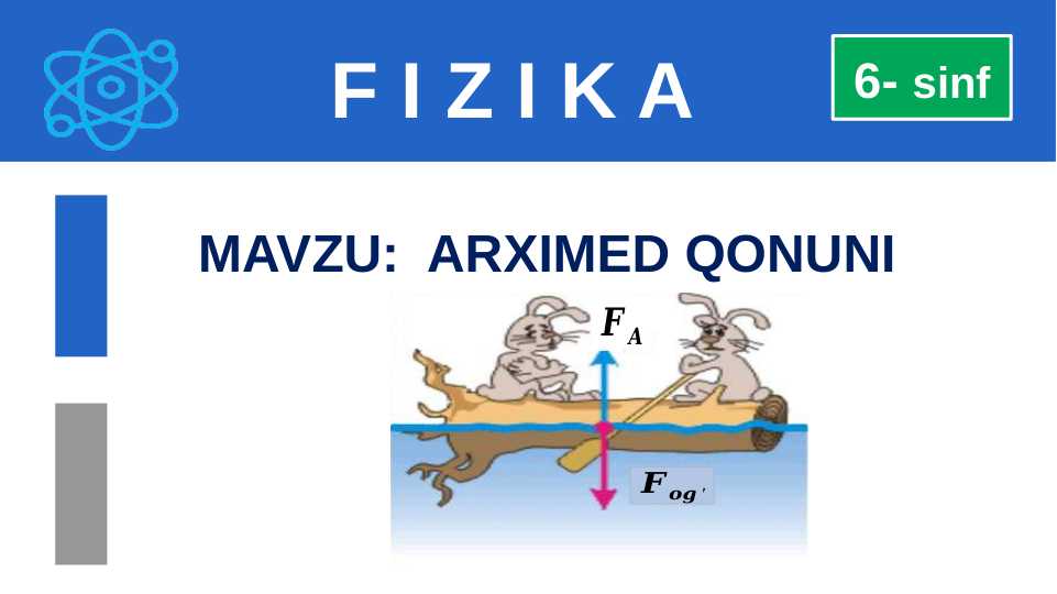 Arximed qonuni 6-sinf fizika