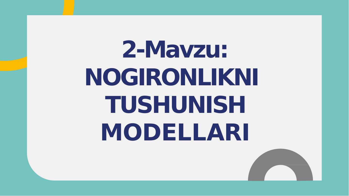 Nogironlikni tushunish modellari.
