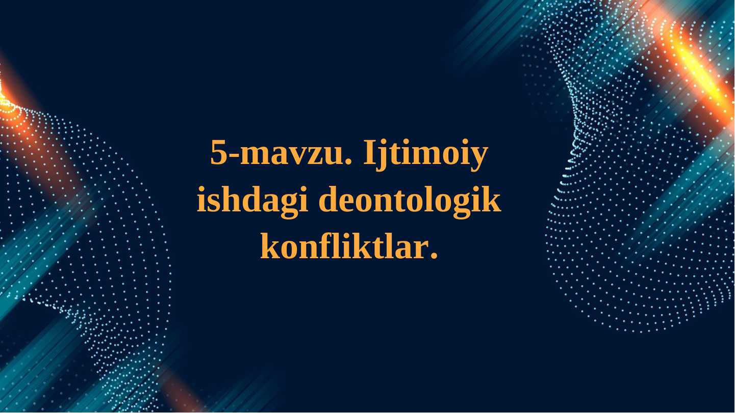 Ijtimoiy ishdagi deontologik konfliktlar.