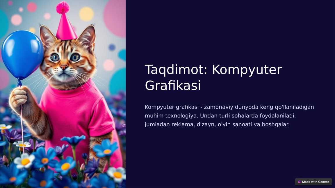 Taqdimot kompyuter grafikasi haqida