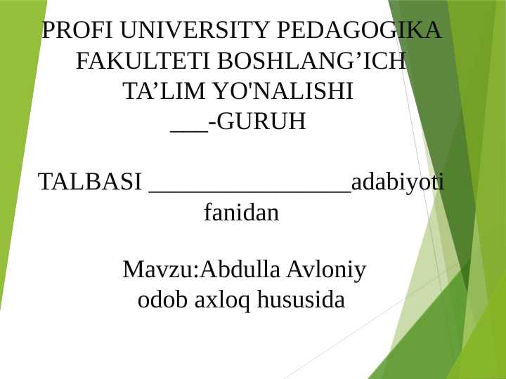 Abdulla Avloniy odob axloq hususida 2