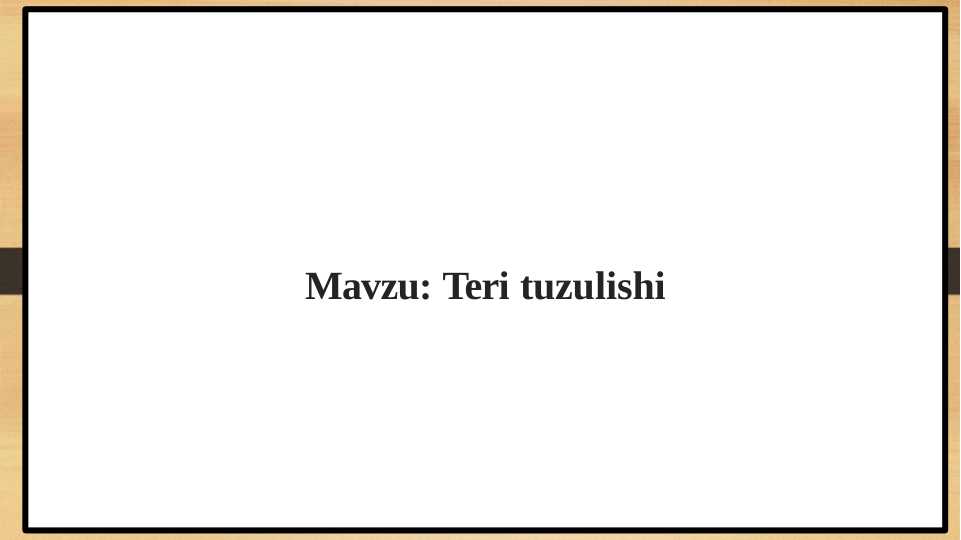Teri tuzulishi