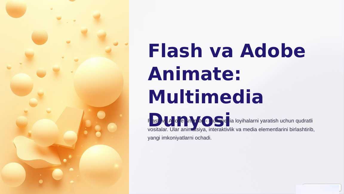 Flash va Adobe Animate Multimedia Dunyosi