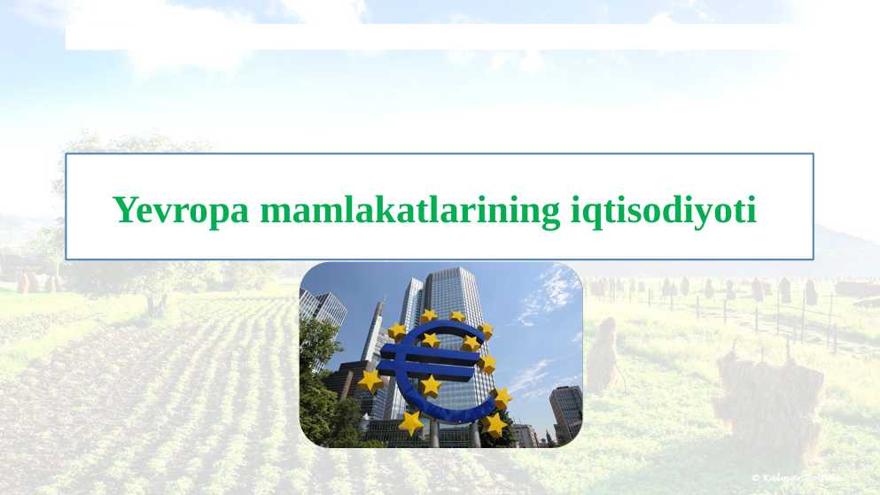 Yevropa mamlakatlarining iqtisodiyoti