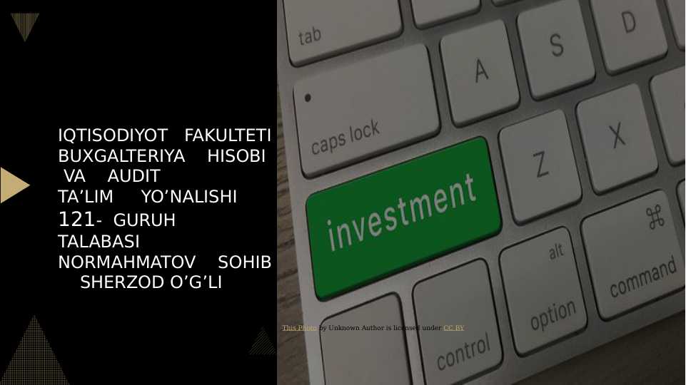 O‘zbekiston Respublikasida investitsiya mu.. taqdimot prezintatsiya