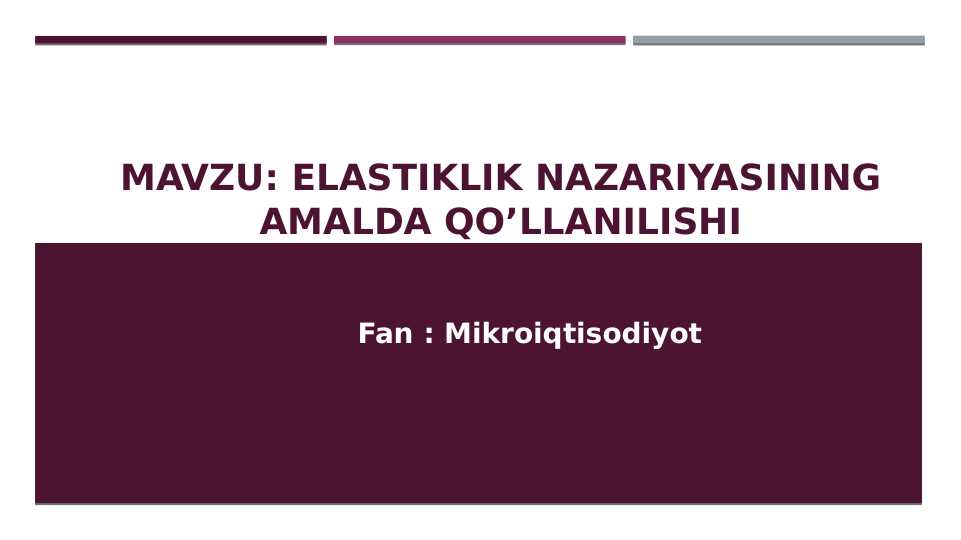 Elastiklik nazariyasining amalda qo’llanilishi