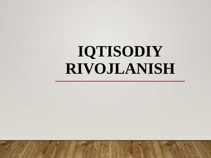 Iqtisodiy rivojlanish