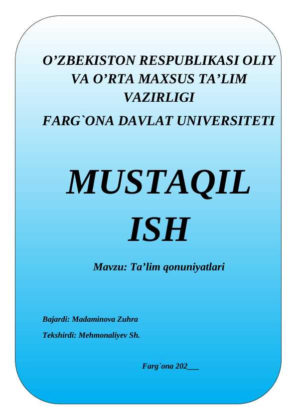 Ta'lim qonuniyatlari