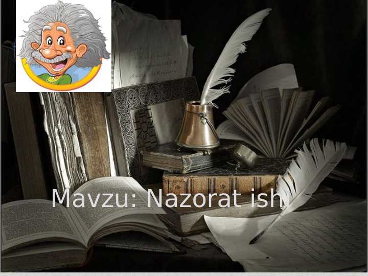 Mavzu: Nazorat ishi o'qish
