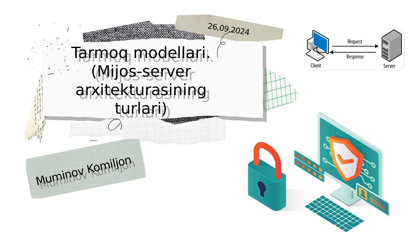 Tarmoq modellari. (Mijos-server arxitekturasining turlari)