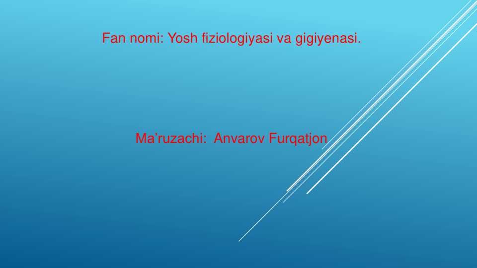 KO’RISHNING YOSH XUSUSIYATLARI
