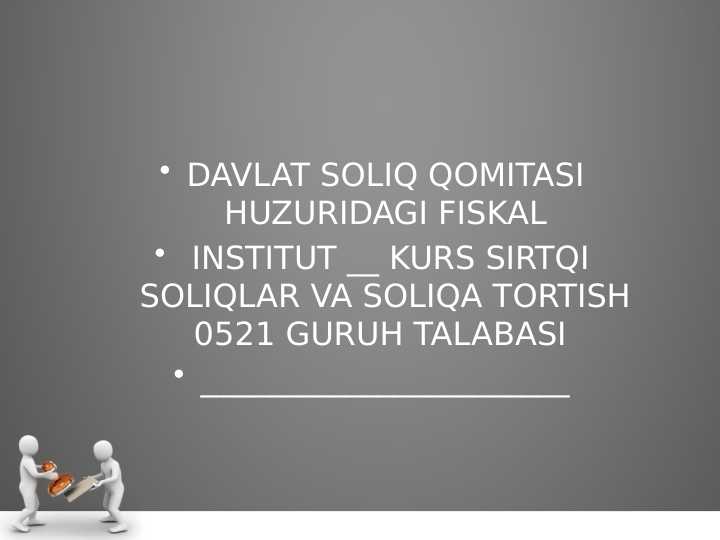 SOLIQLARNI TO'LASH MUDDATARINI O'ZGARTIRISH VA UNING UMUMIY SHARTLARI