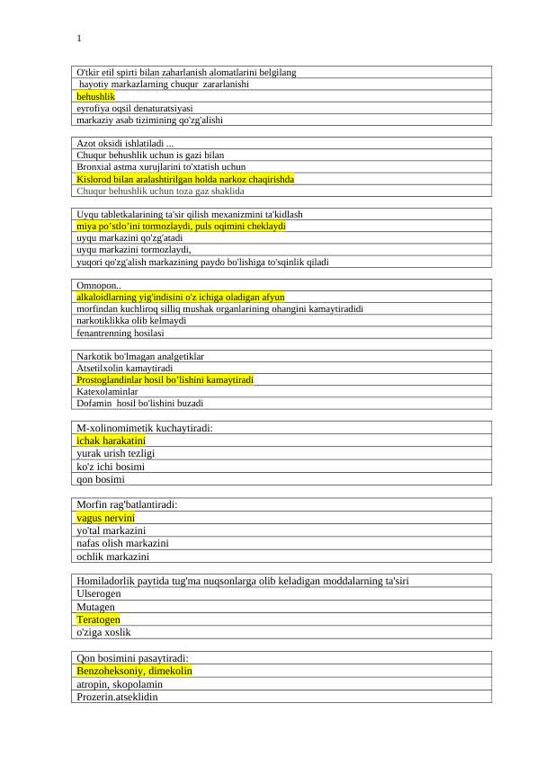 Farmakologiya test baza