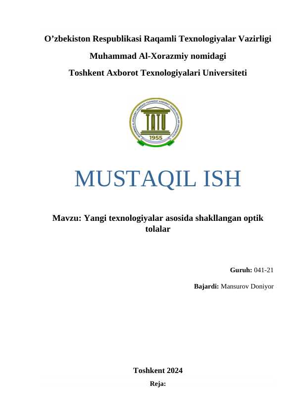Yangi texnologiyalar asosida shakllangan optik tolalar.