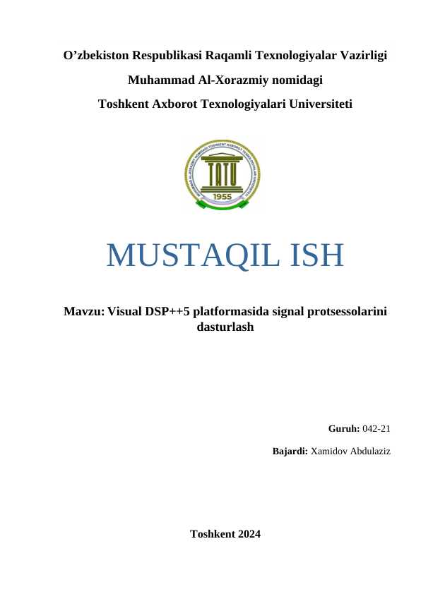Visual DSP++5 platformasida signal protsessolarini dasturlash.docx