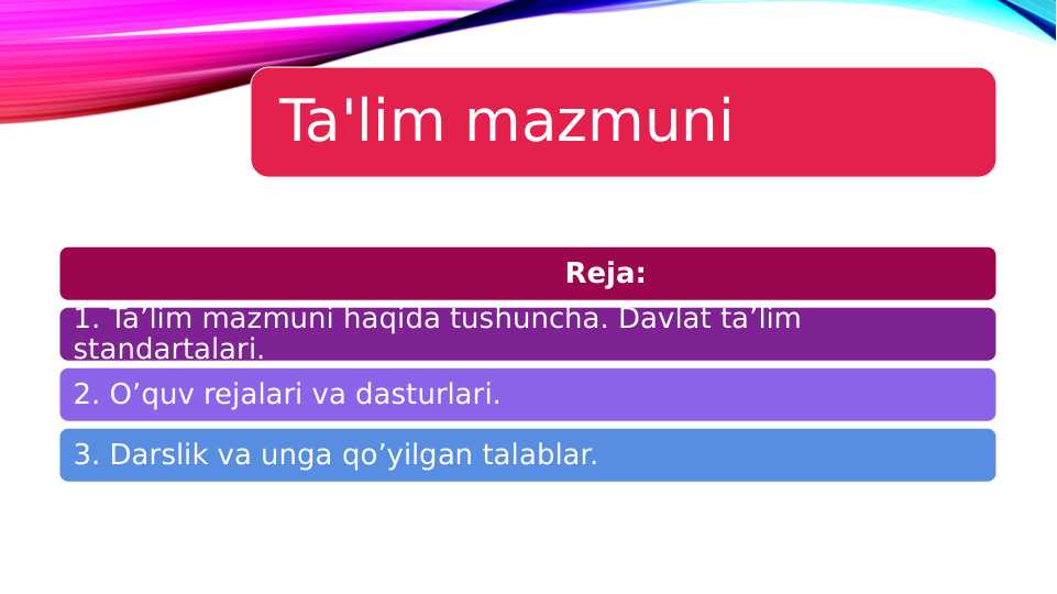 Ta'lim mazmuni