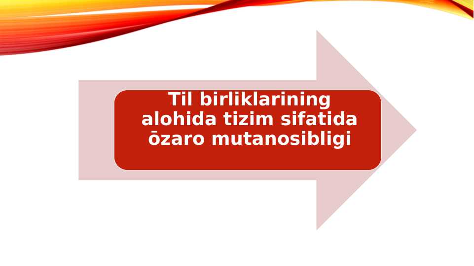 Til birliklarining alohida tizim sifatida ōzaro mutanosibligi