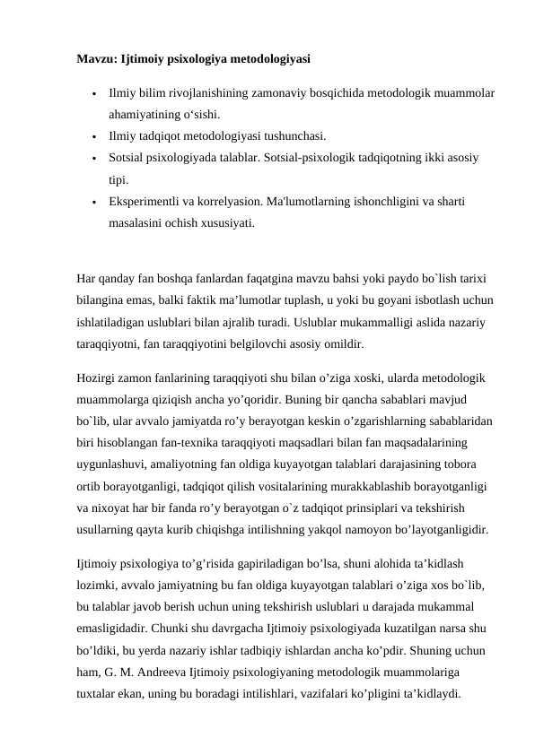 Ijtimoiy psixologiya metodologiyasi