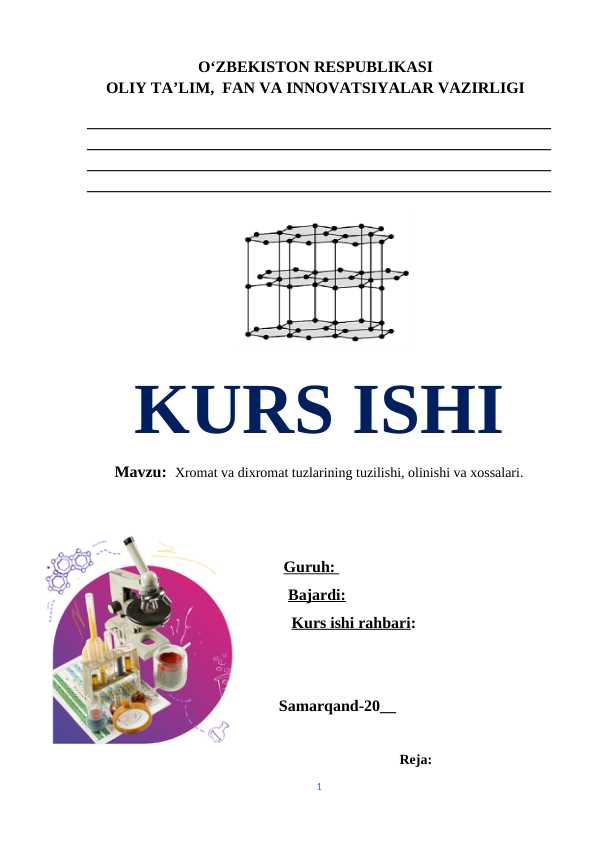 Xromat va dixromat tuzlari tuzilishi, olinishi va xossalari