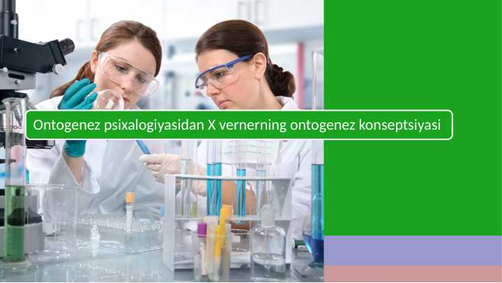 Ontogenez psixalogiyasidan X vernerning ontogenez konseptsiyasi
