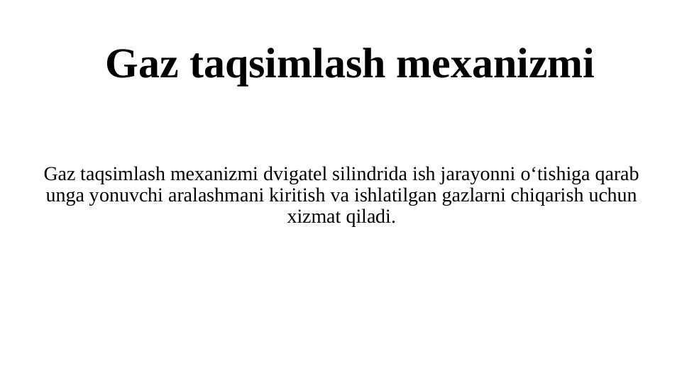 Gaz taqsimlash mexanizmi