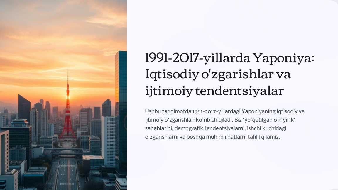 (11-sinf Jahon tarix BSB )1991-2017-yillarda Yaponiya