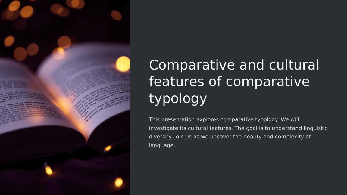Comparative and cultural features of comparative typology