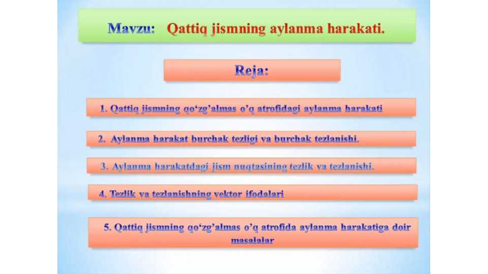 Qattiq jismlarning aylanma harakati