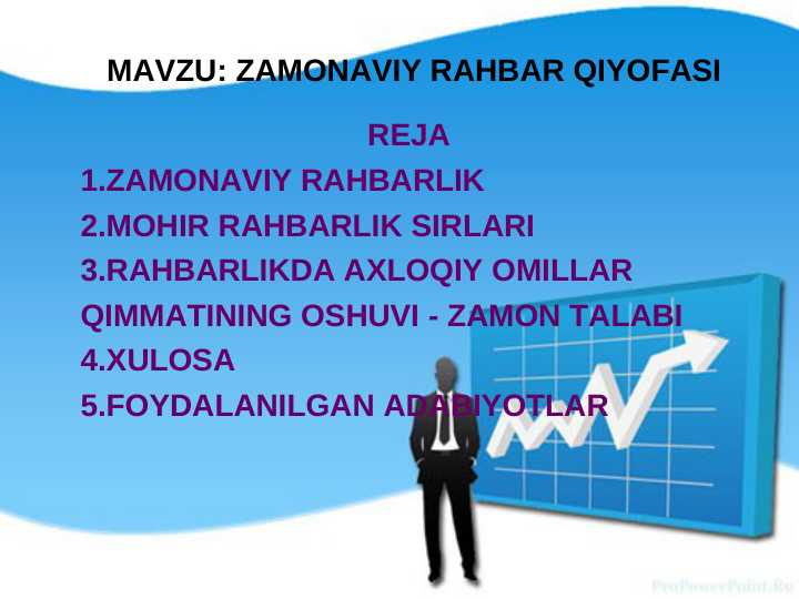 ZAMONAVIY RAHBAR QIYOFASI