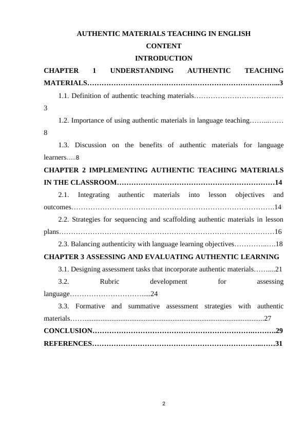 AUTHENTIC MATERIALS TEACHING IN ENGLISH CONTENT