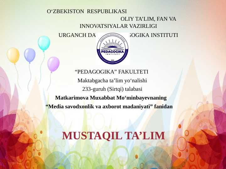 Ijtimoiy tarmoqlar va ularning axborot tarqatishdagi roʻli