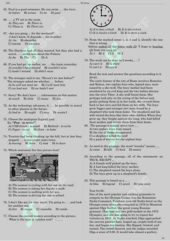 Huquq va ingliz tili. Blok test. Javoblari bilan