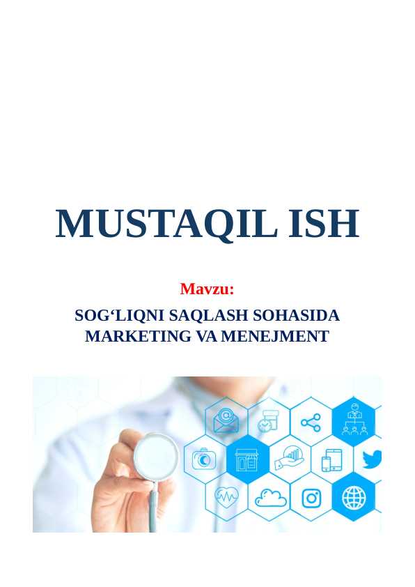 Sog‘liqni saqlash sohasida marketing va menejment